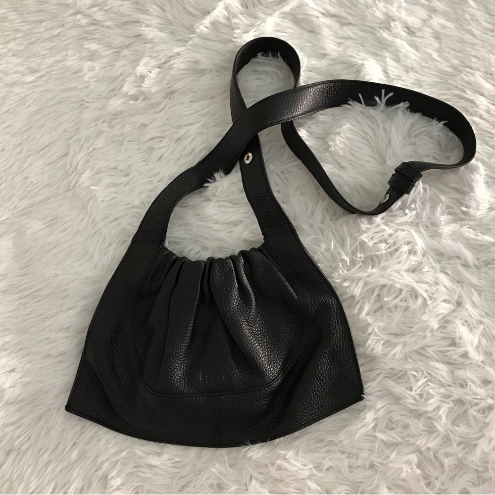 Behno New York Ana Mini Convertible Pebble Leather Black Handbag